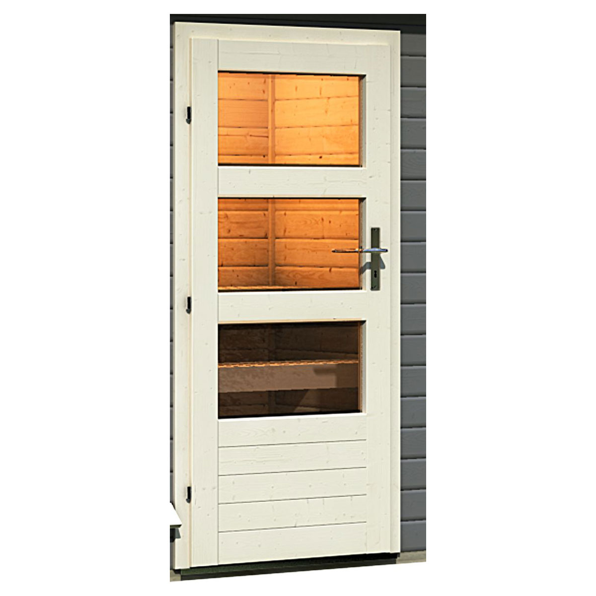 Karibu Saunahaus Skrollan 3 terragrau ohne Ofen Bild 5