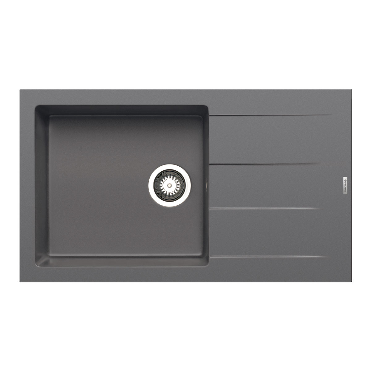 Pyramis  Einbauspuele ATHLOS PLUS 86 x 50 cm 1B 1D Iron grey Bild 1