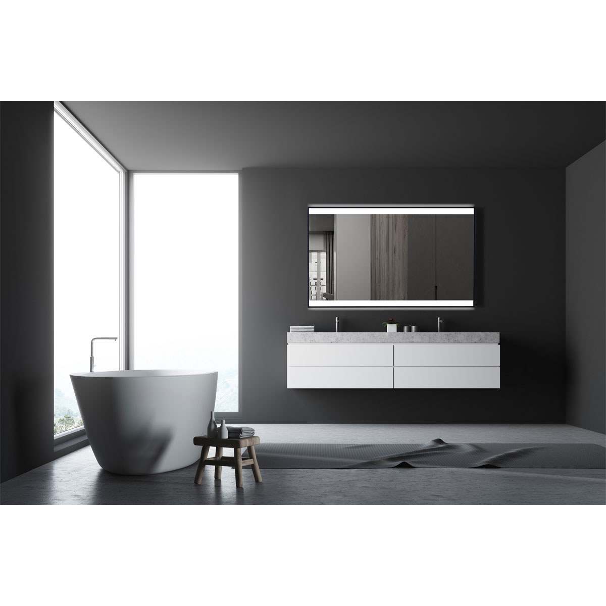 DSK  Design LED Lichtspiegel Black Stark 120 x 70 cm Bild 4