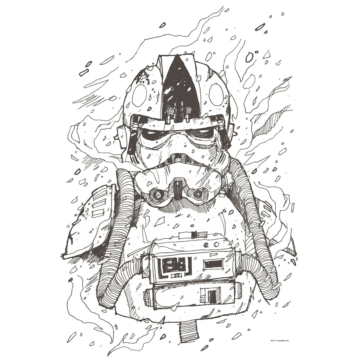 Komar  Wandbild Star Wars Pilot Drawing 50x70 cm Bild 2