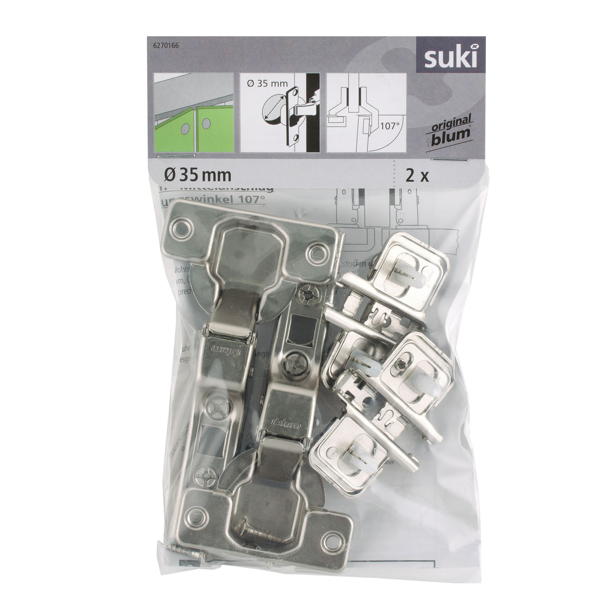 Suki Topfscharnier mit Clip und Feder 2 Stück Bild 1