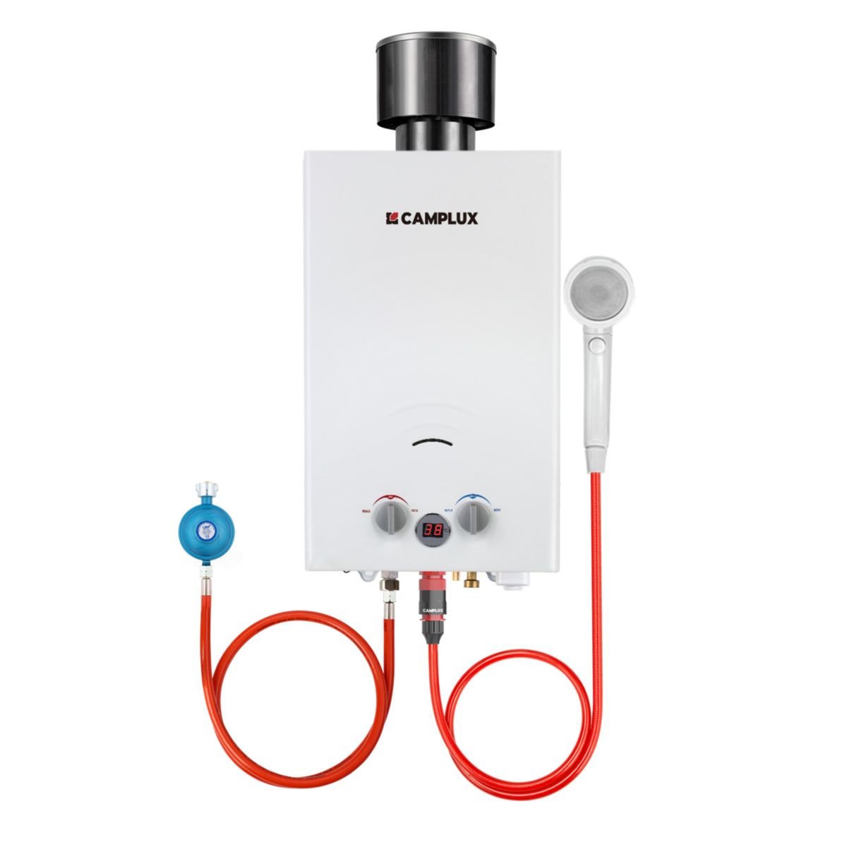 Camplux 10L Tankless Gasdurchlauferhitzer Weiß 50mbar