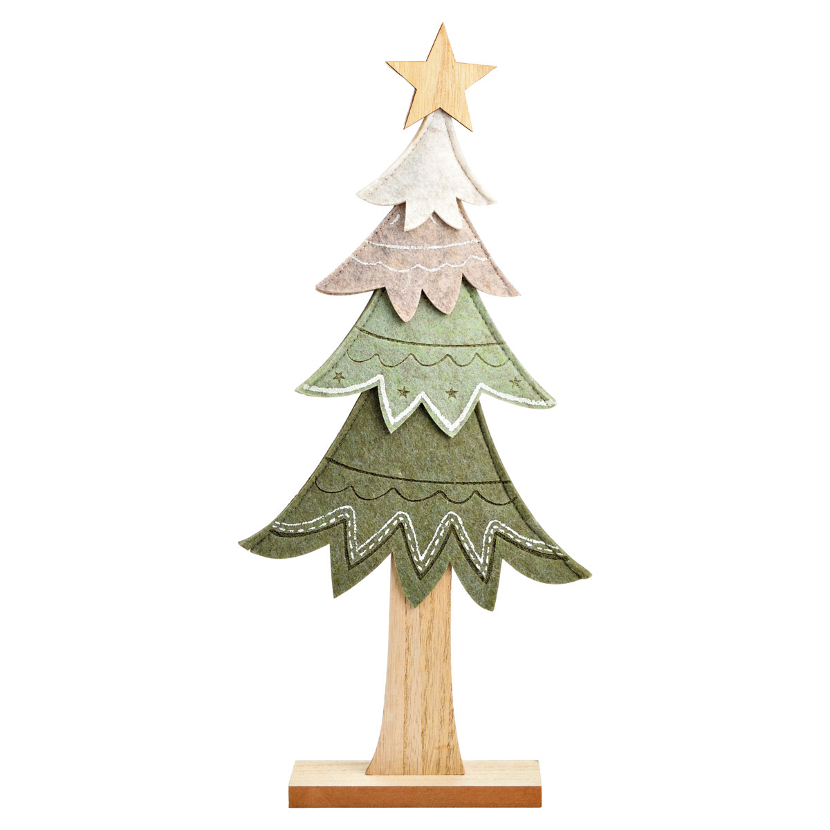 Aufsteller Tannenbaum auf Holzsockel aus Filz grün 20 x 43 x 5 cm
