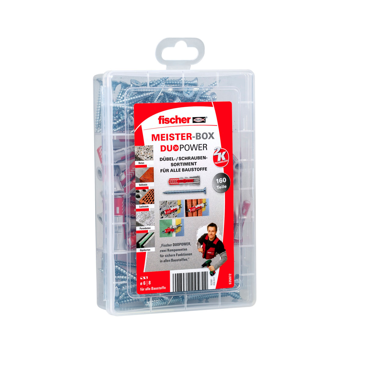 Fischer  Sortimentsbox Meisterbox Duopower mit Schrauben 160-teilig