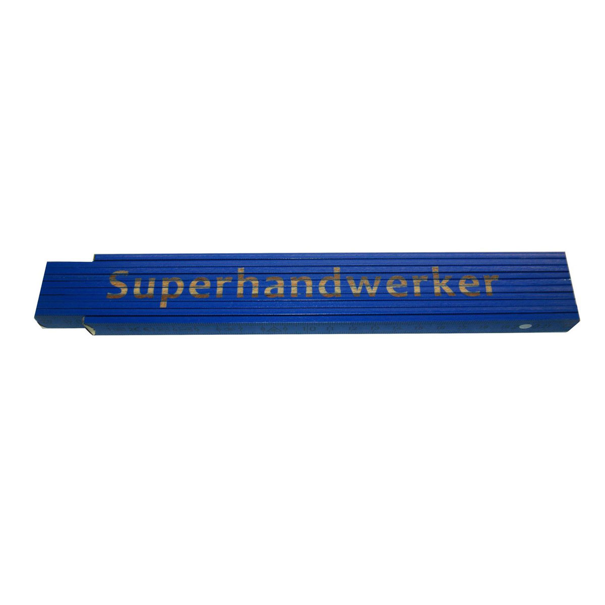 Meterstab Superhandwerker versch Sprüche 2m blau