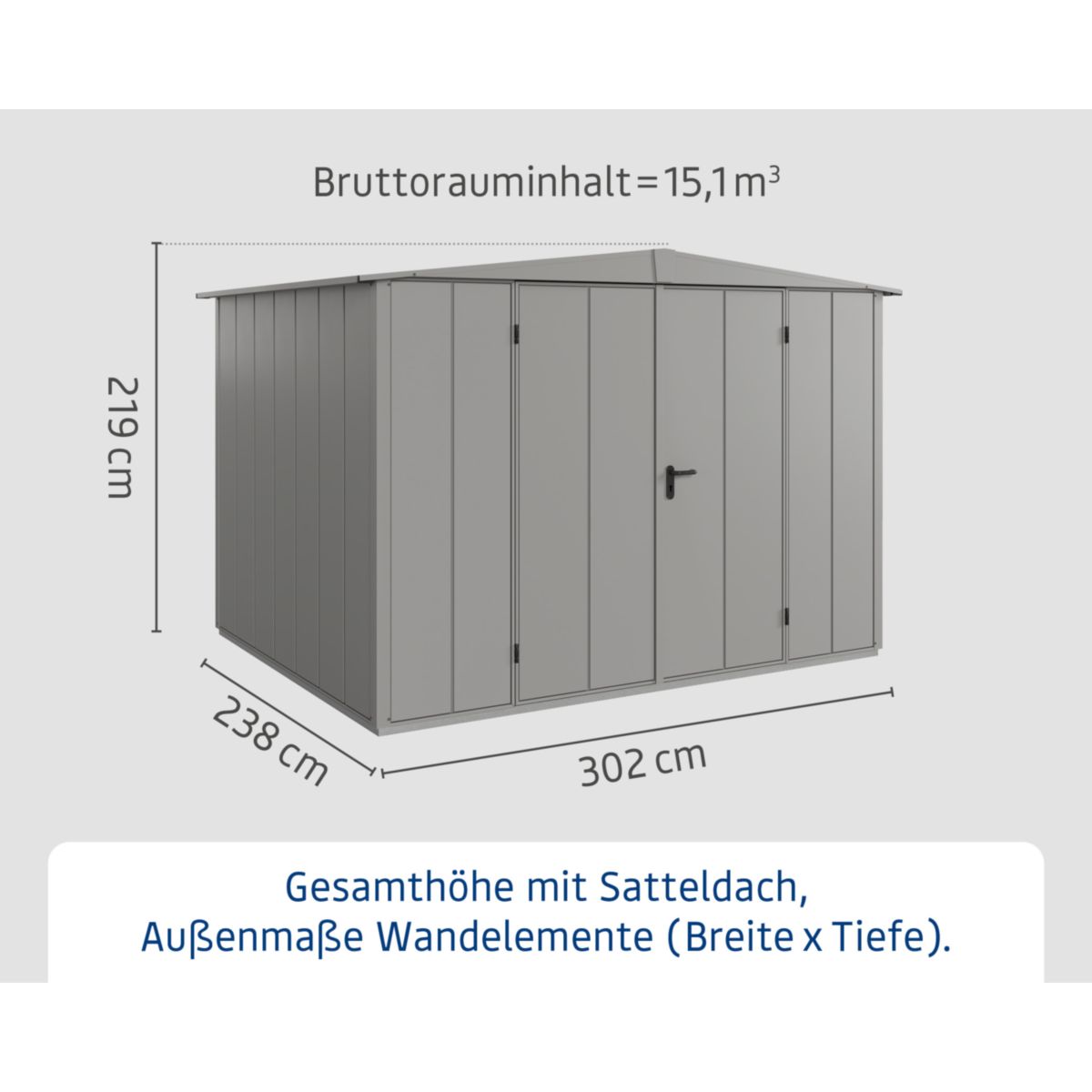 EcoStar  Gerätehaus Elegant-STyp 3RAL9007 2 flg Bild 3