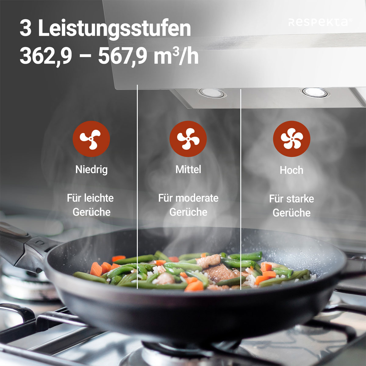 Respekta Design-Schräghaube Hera CH24060WAM 60 cm Weiß Bild 8