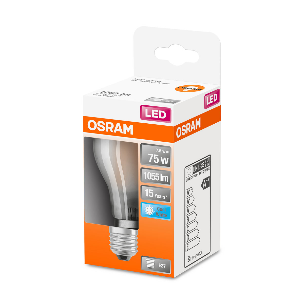 Osram LED-Glühlampe E27 75W neutralweiß matt Bild 2