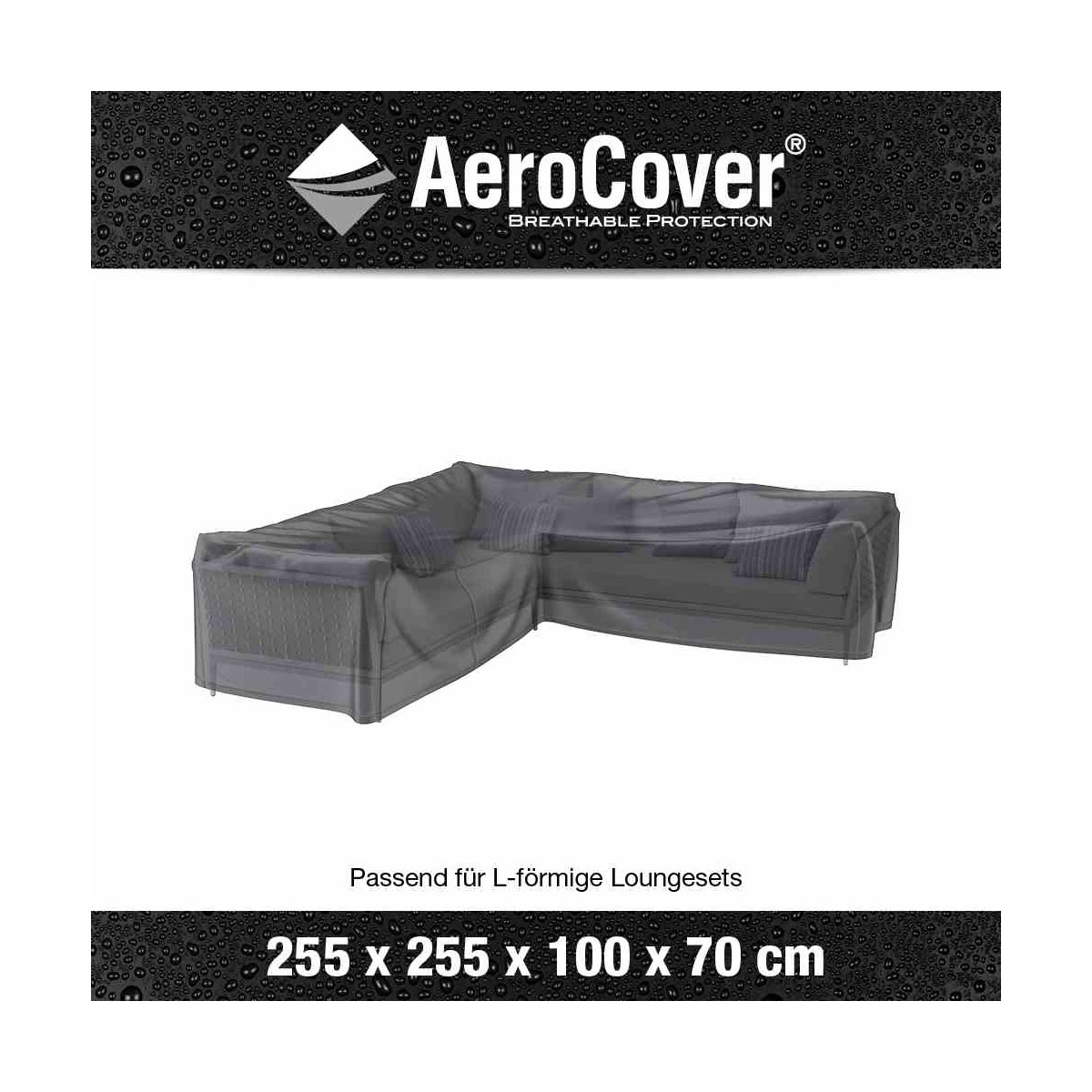 AeroCover Schutzhülle für L-förmige Lounge-Sets 255 x 255 x 100 x 70 cm anthrazit Bild 3