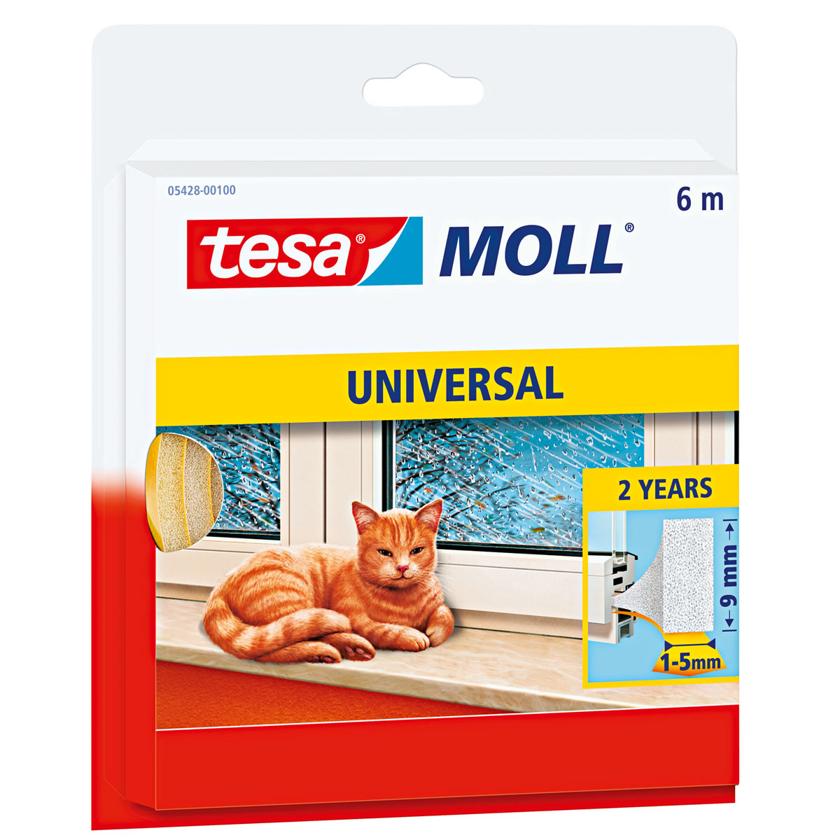 Tesa moll Schaumstoff-Dichtung 6 m 9 x 6 mm
