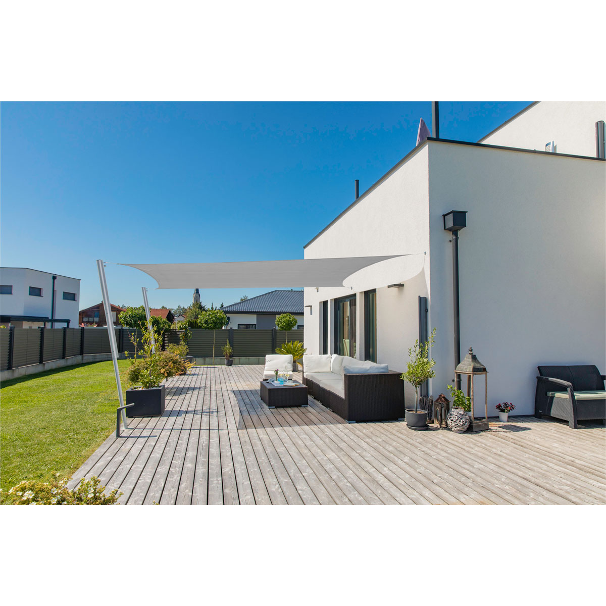 Rechteck-Segel Capri 4 x 5 m grau Bild 2