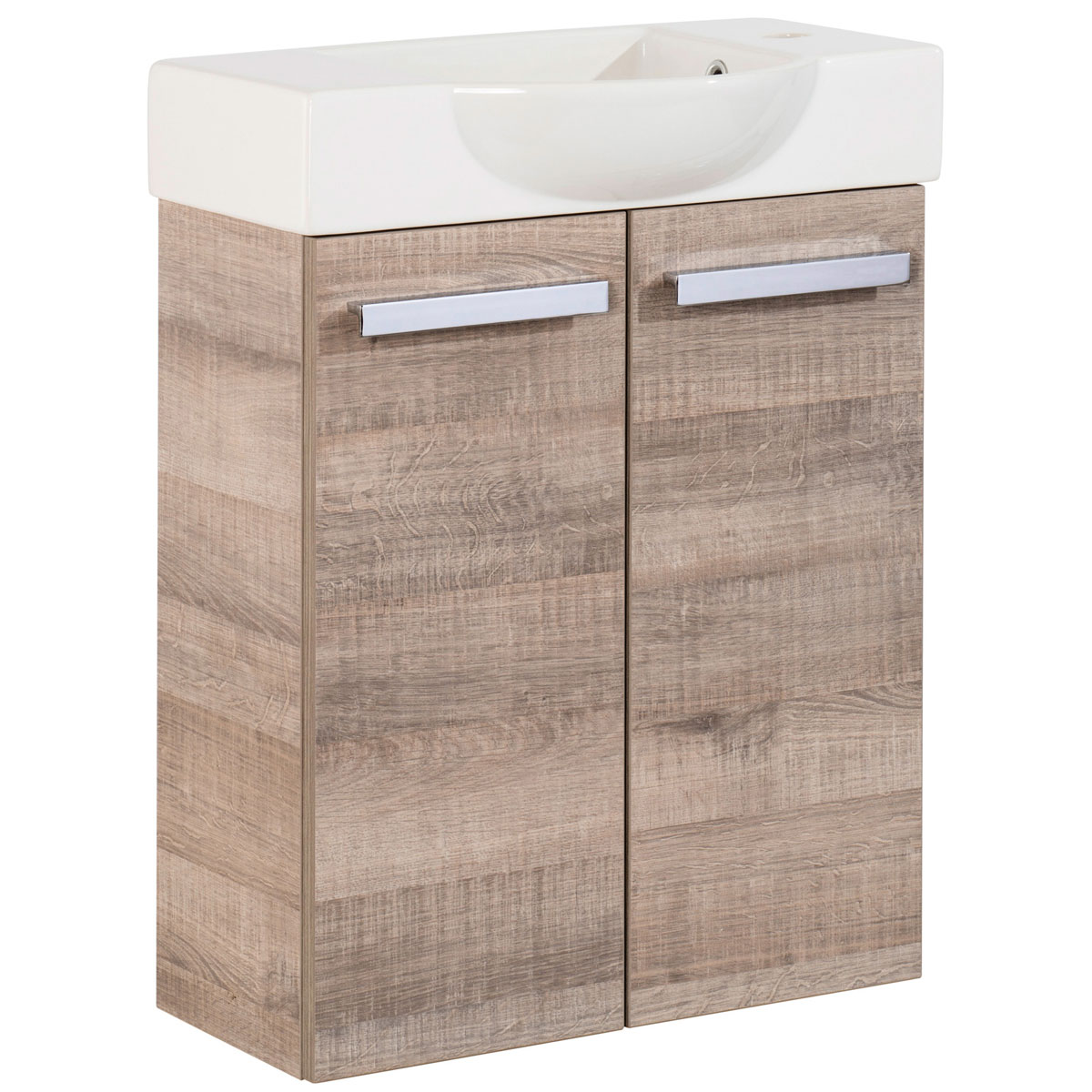 Fackelmann  Gäste-WC Waschtischunterschrank SBC 520 x 600 x 243 mm Graueiche Bild 3