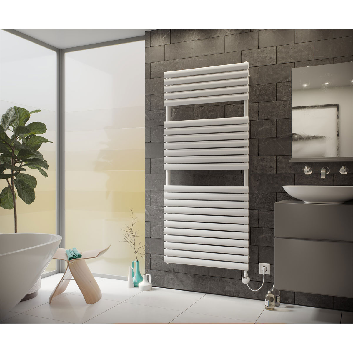 Ximax  Elektrischer Handtuchwärmer Nestor 758 x 600 mm 300 Watt Typ 4 Weiß