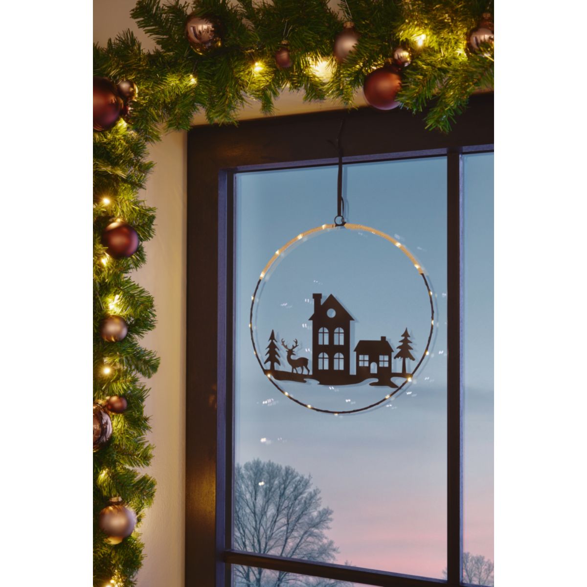 Hänge-Deko Metall rund 20 LED 30 cm  Bild 3