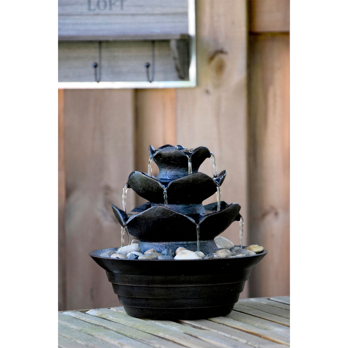 dobar Design-Zimmerbrunnen 22,2 x 20,6 x 22,2 cm schwarz Bild 7