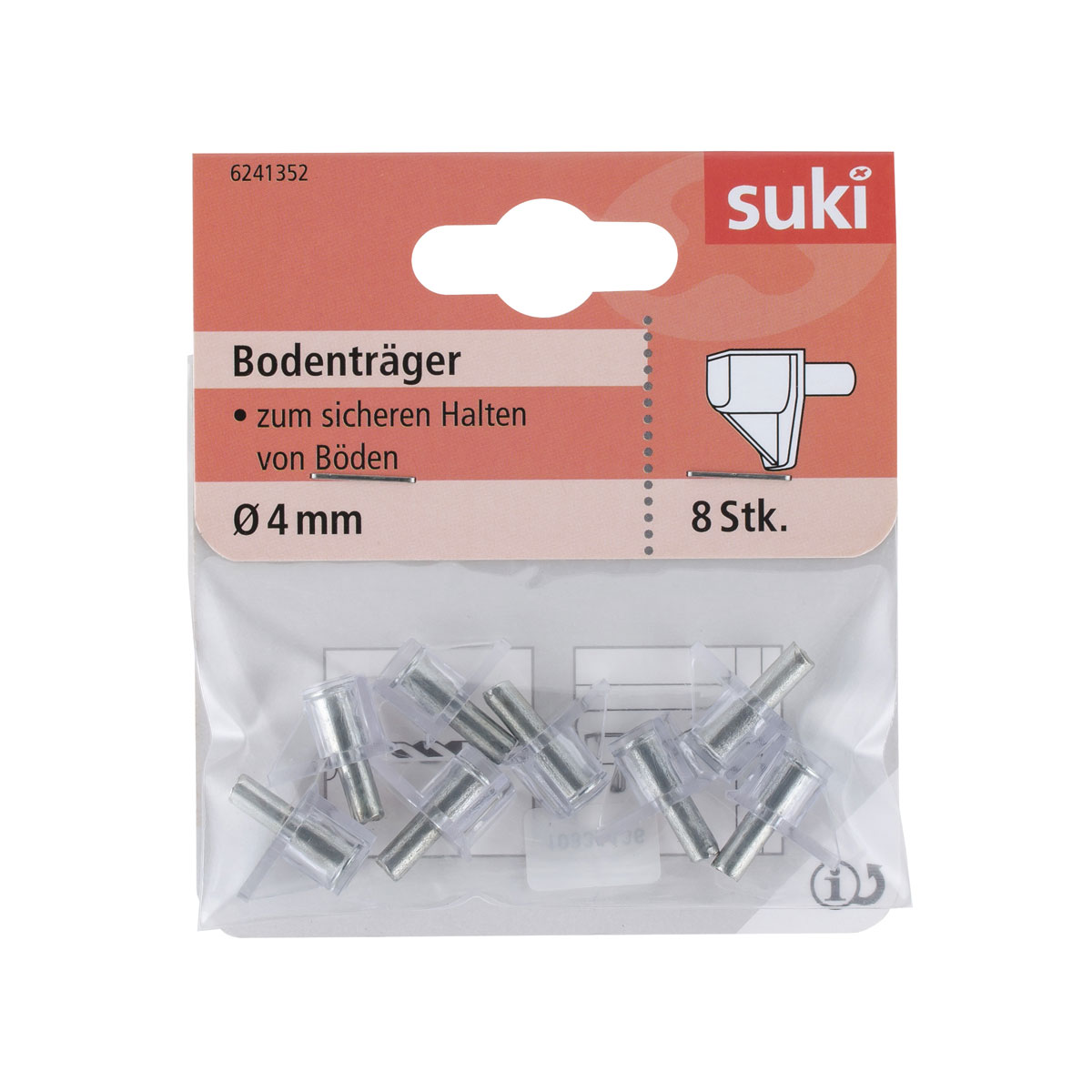 Suki Bodenträger Kunststoff Durchmesser 0,4 x 0,8 cm transparent 8 Stück Bild 1