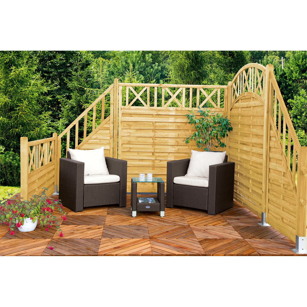 Kreuz-Dichtzaun 180 x 180 cm Bild 2