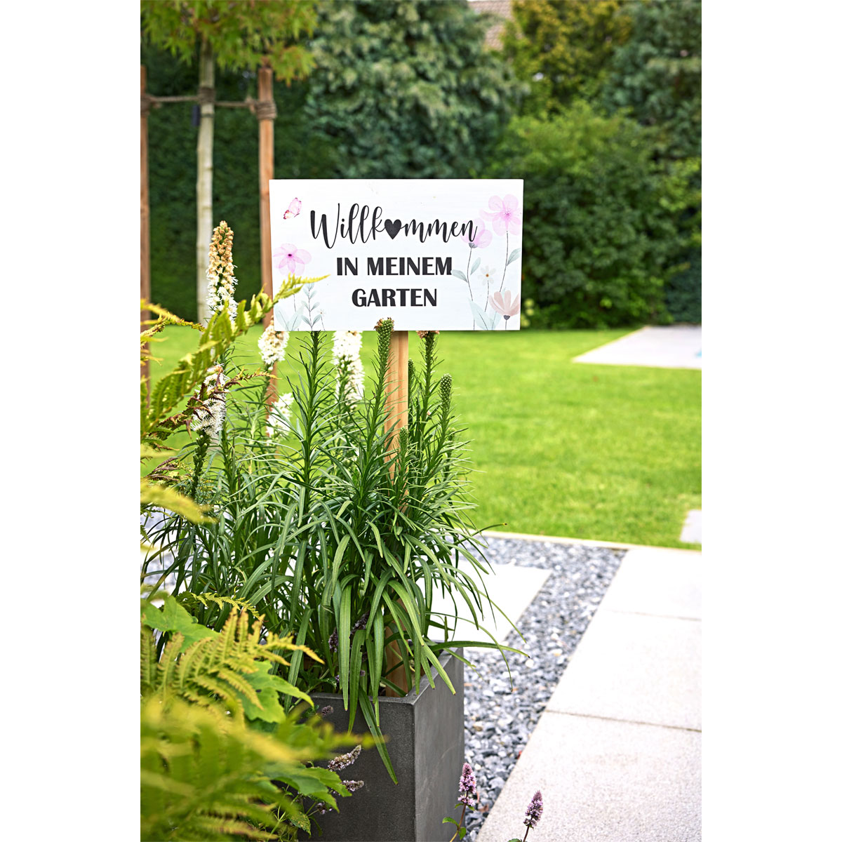 Gartenstecker Willkommen Bild 2