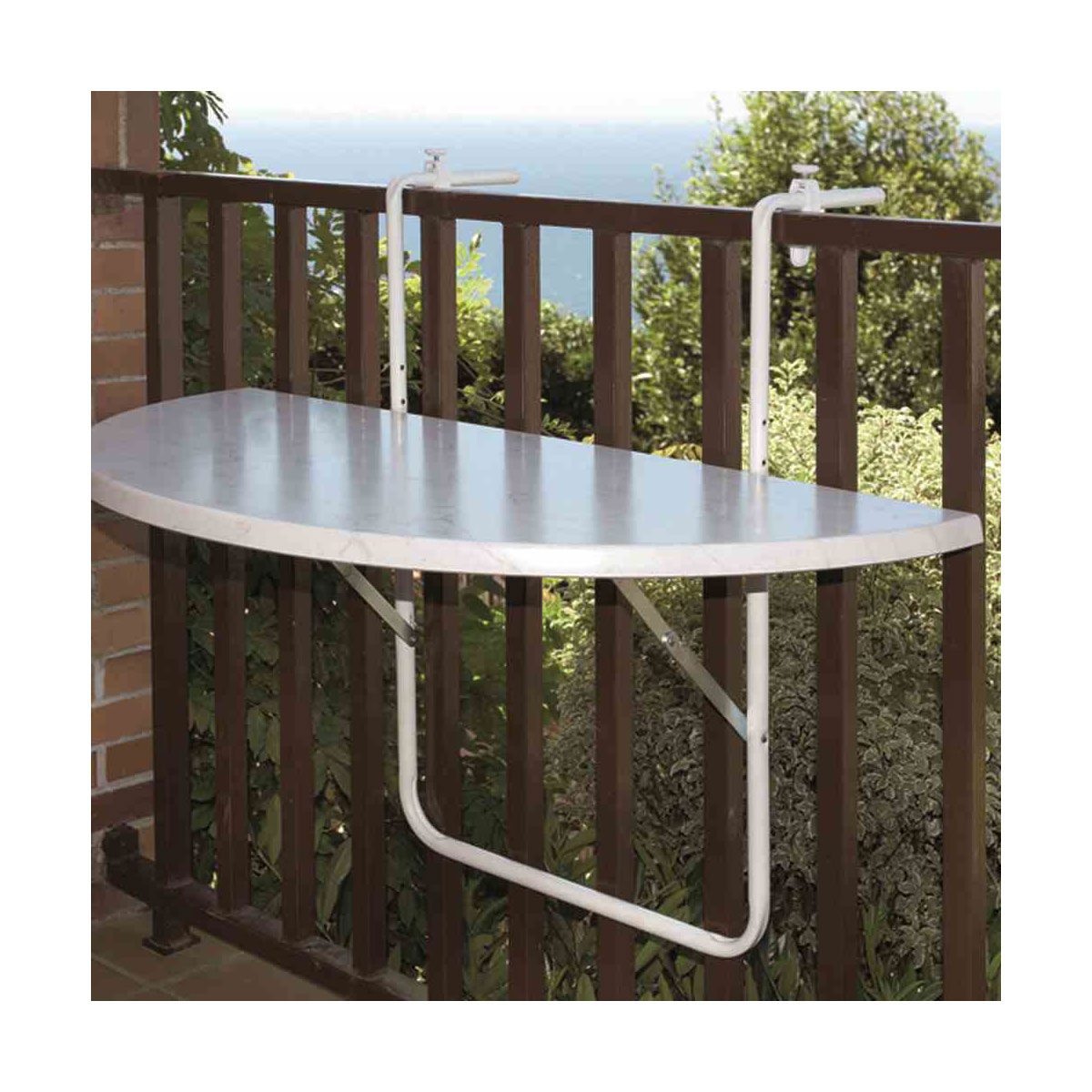 ALCO Balkonhängetisch 100 x 50 cm weiß Bild 2