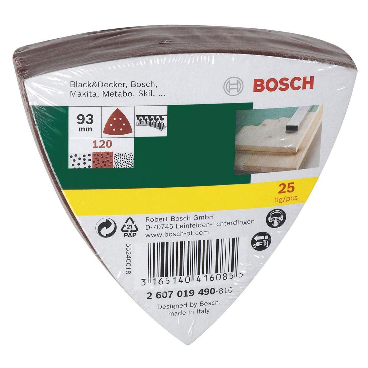 Bosch  Deltaschleifblatt Korund K240 9,3 cm 25 Stück Bild 2
