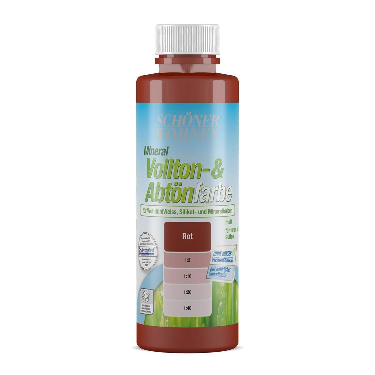 Schöner Wohnen Farbe Silikat Vollton- und Abtoenfarbe rot 250 ml