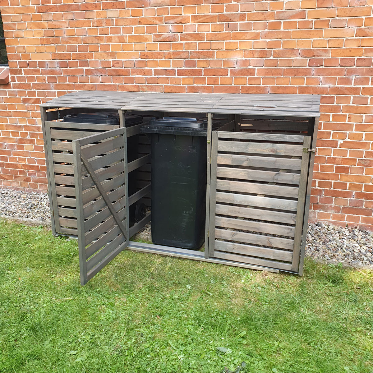 Muelltonnenbox Vario III f. 3 Tonnengrau Bild 2