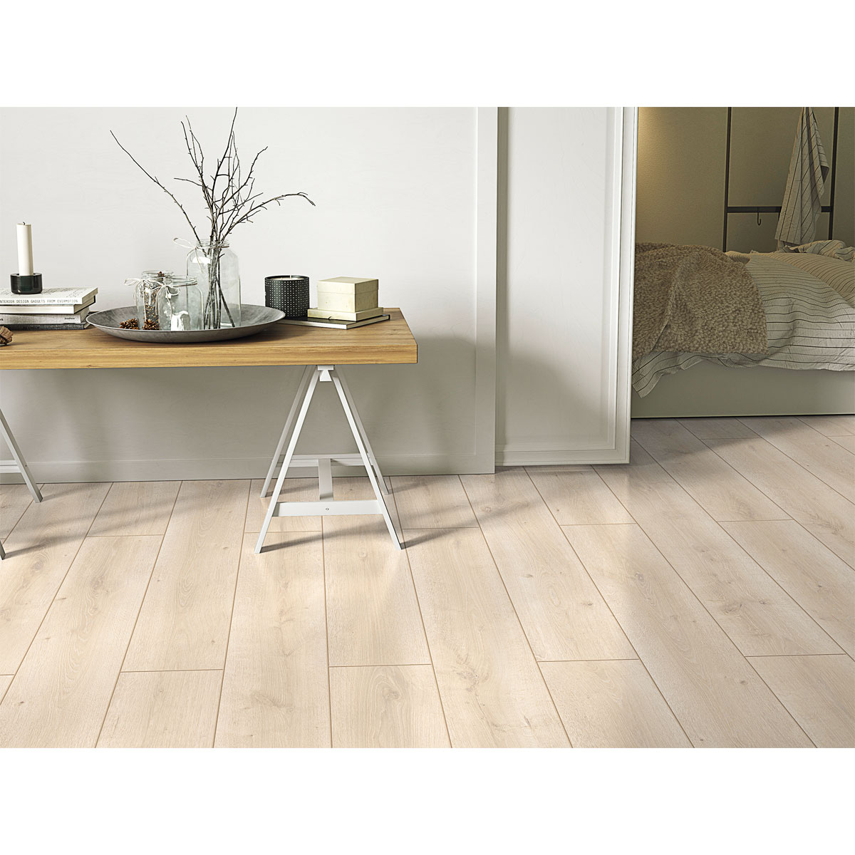 Specht Laminatboden Deluxe Aqua Eiche natur 128,5 x 19,2 cm Bild 5