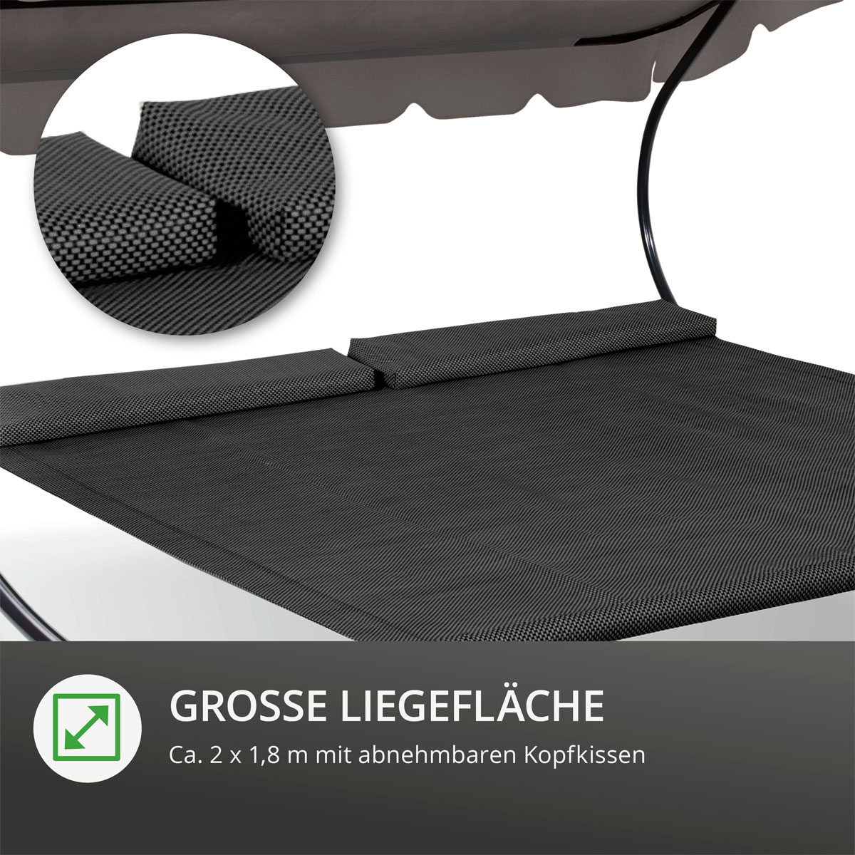 Leco Doppel-Gartenliege anthrazit Bild 3