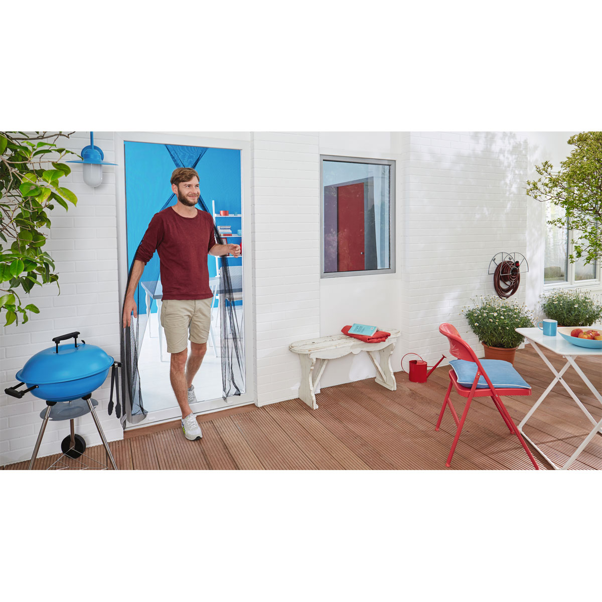 Tesa Fliegengitter Comfort für Türen anthrazit 2 x 2,20m inkl Klettband Bild 3