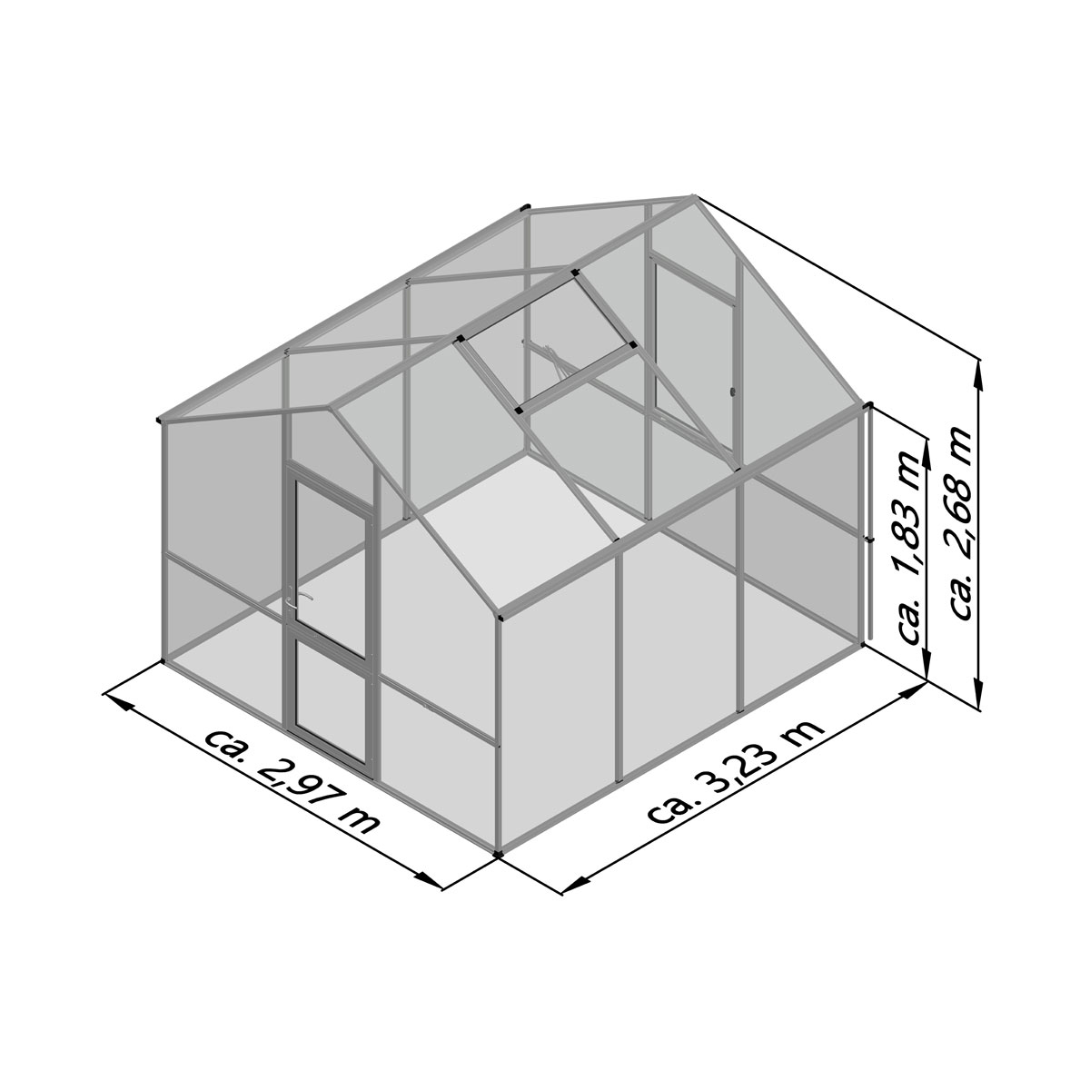 KGT Gewächshaus Lilie III 9,6m² silber Bild 7