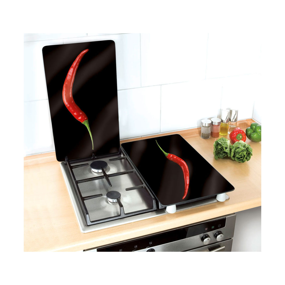 Wenko Herdabdeckplatten Hot Peperoni 2er Set Bild 3
