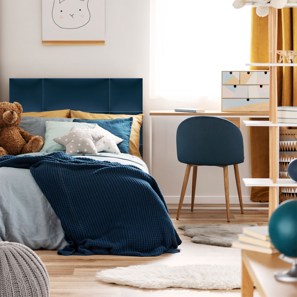 Mollis Polsterpaneele dunkelblau 60 x 30 cm Bild 5