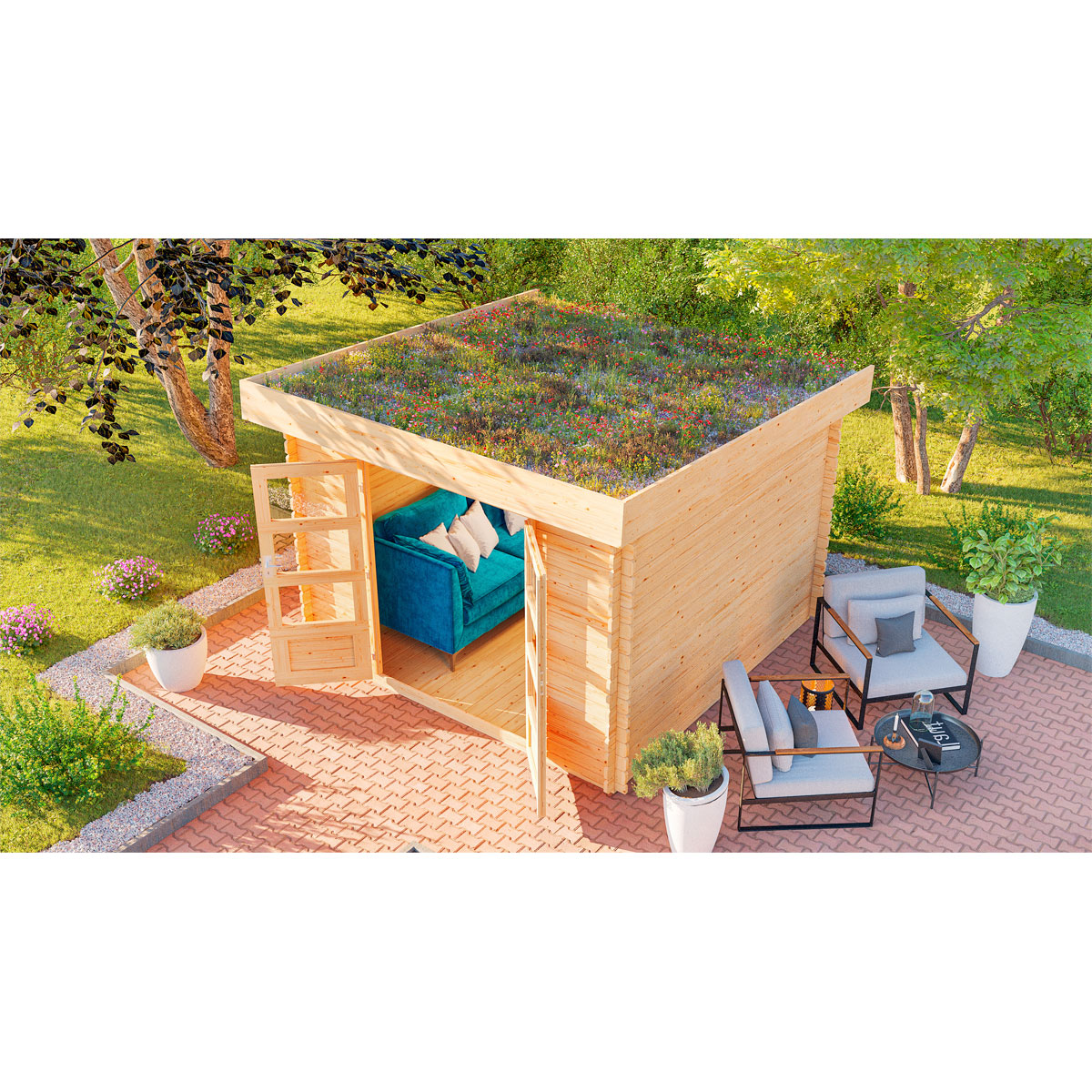 Karibu Gartenhaus Flora 5 297 x 297 x 229 cm