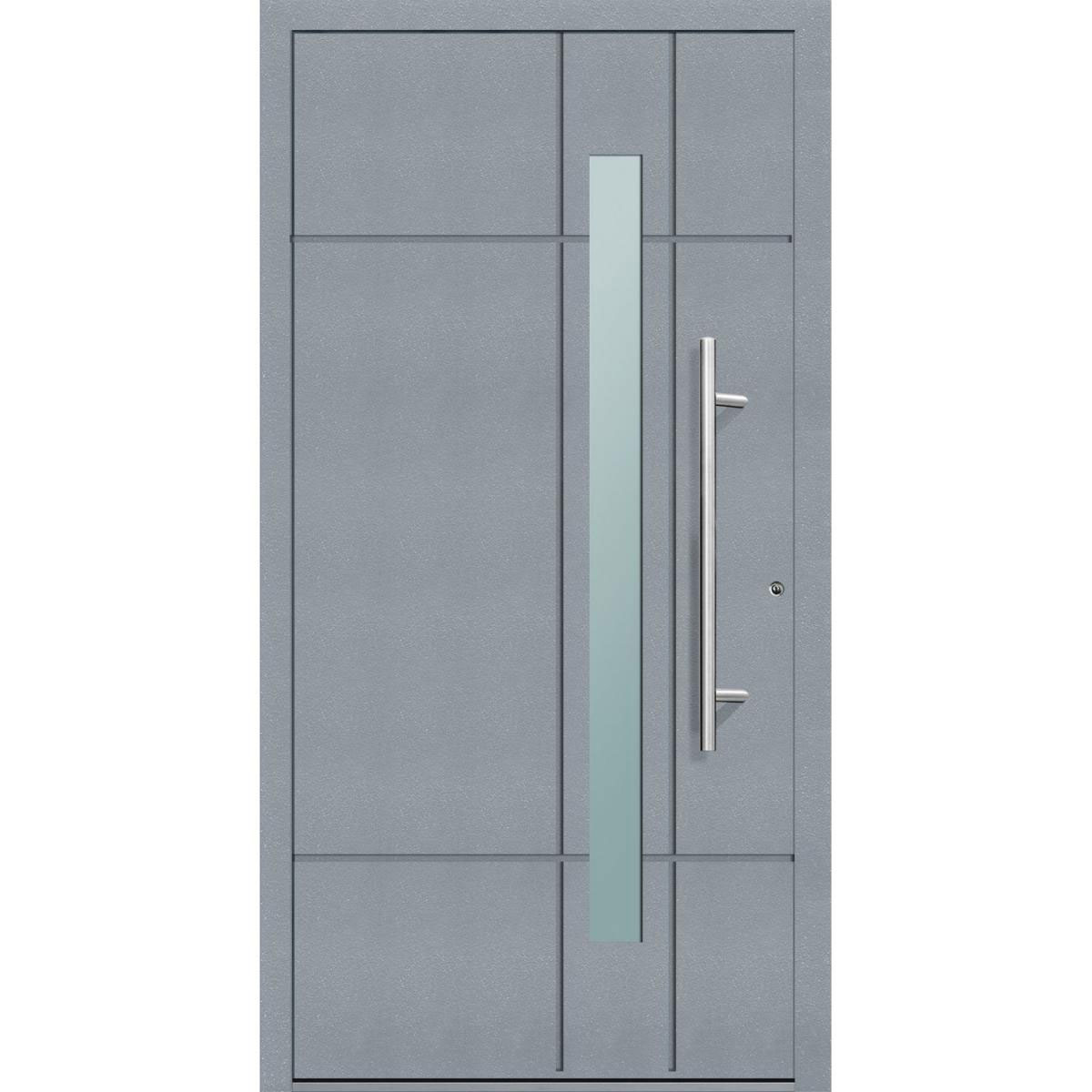 Aluminium Sicherheits-Haustür Palermo Exklusiv 75 mm grau 100 x 210 cm Anschlag rechts inkl Griffset Bild 1