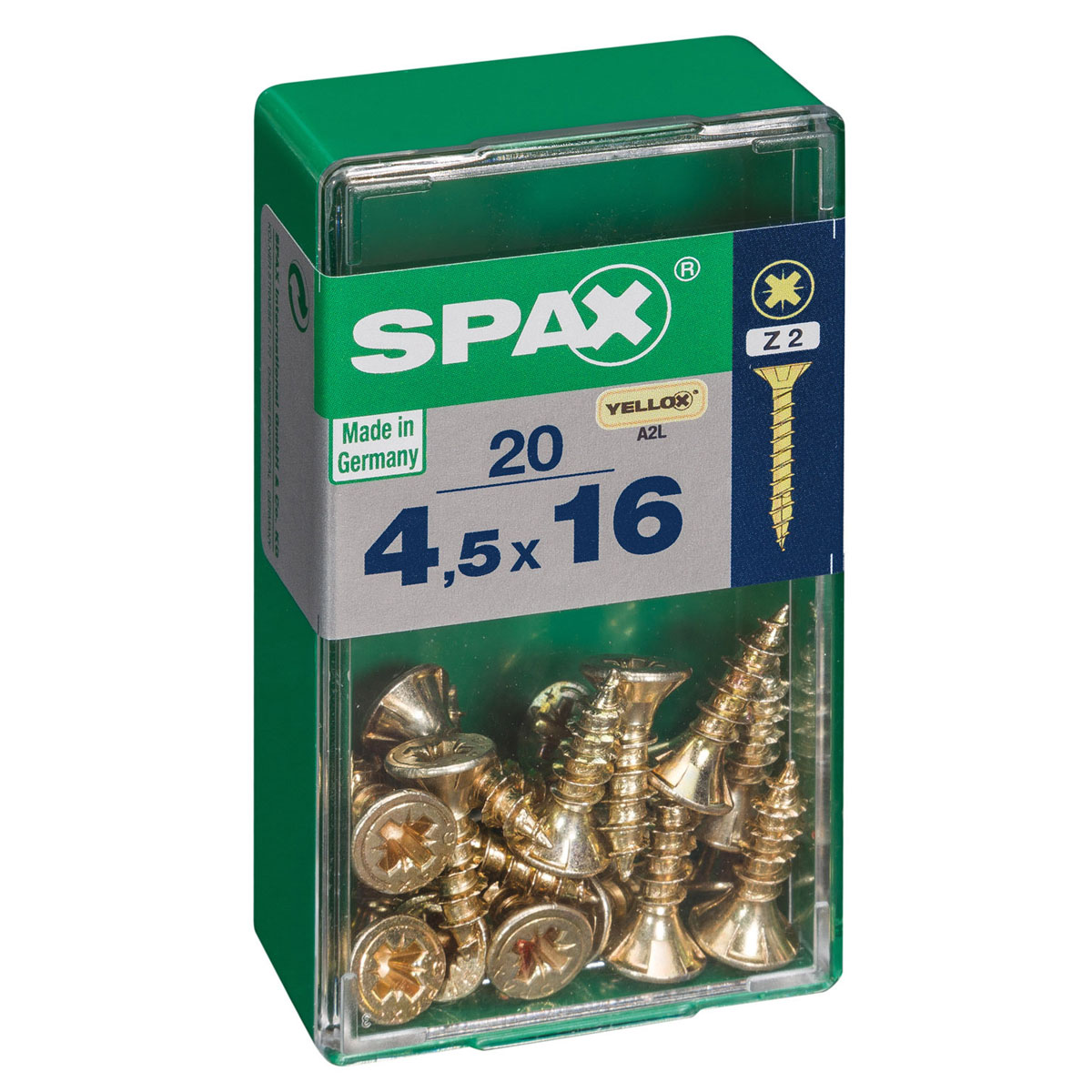 Spax Universalschrauben Yellox Senkkopf 4,5 x 16 S 20 Stück Bild 2