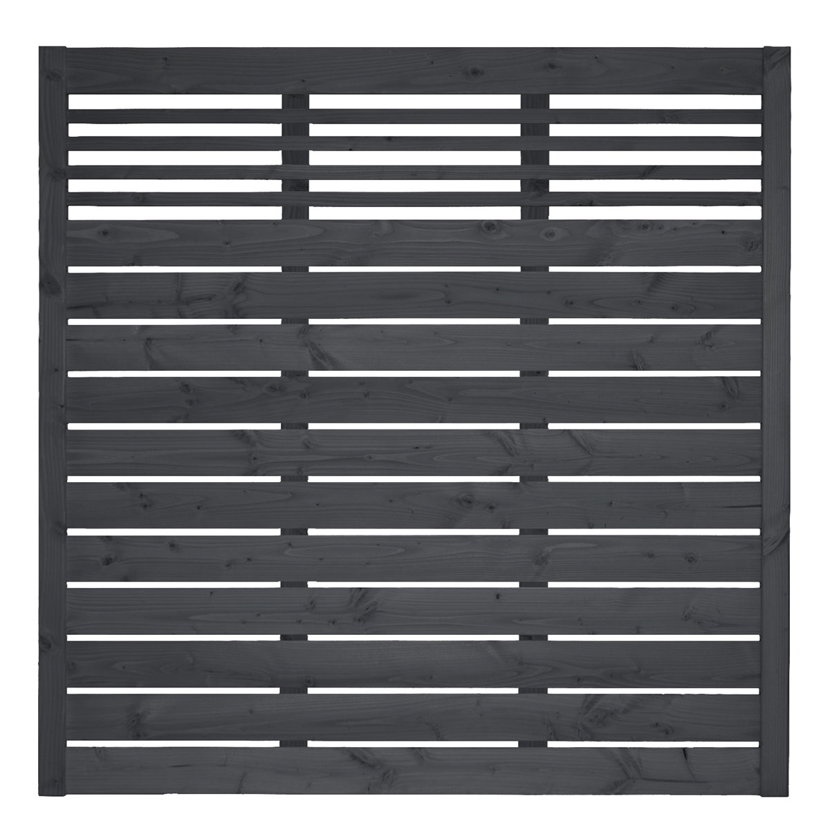 Zaunserie Aalborg Grundelement 180 x 180 cm Fichte anthrazit lasiert