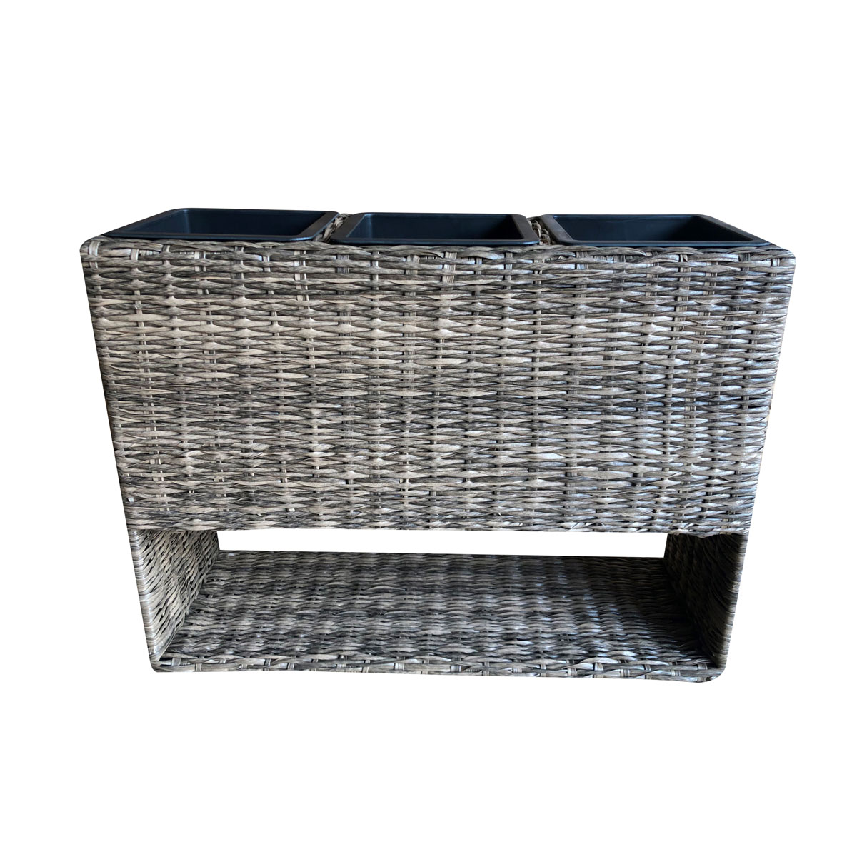 Blumenkasten mit 3 Pflanztöpfen Anisbraun