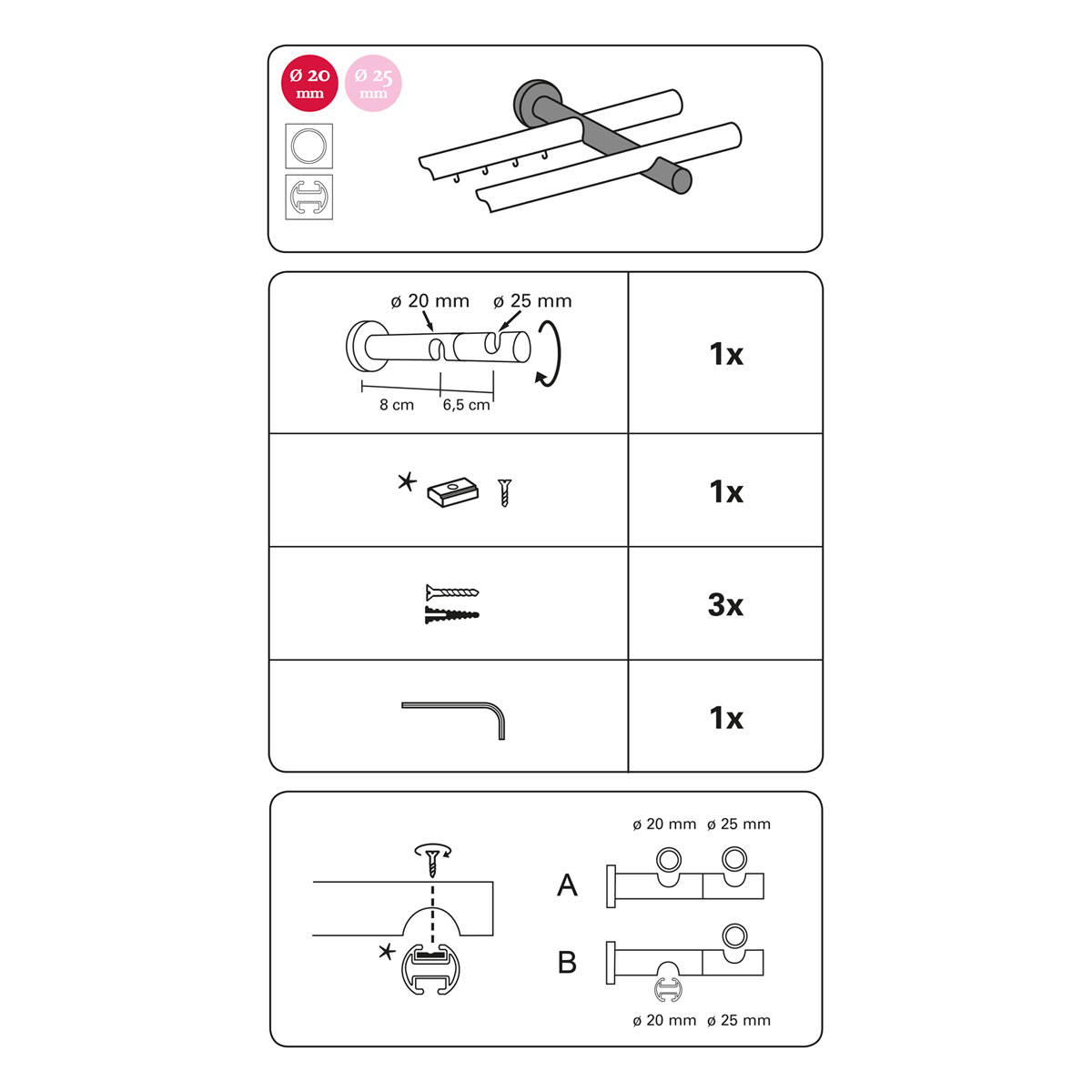 Gardinia Träger Windsor für Gardinenstange 20/25 mm bronze Bild 4
