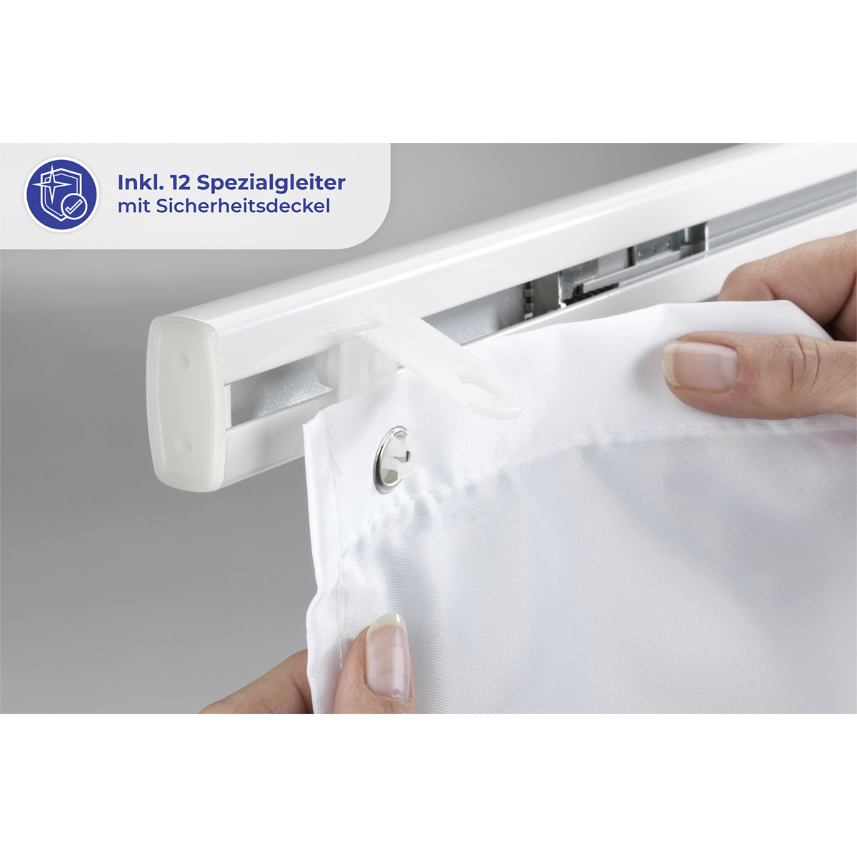 Wenko  Teleskop-Duschschiene Era Weiß 75-125 cm Duschvorhang-Schiene Bild 6