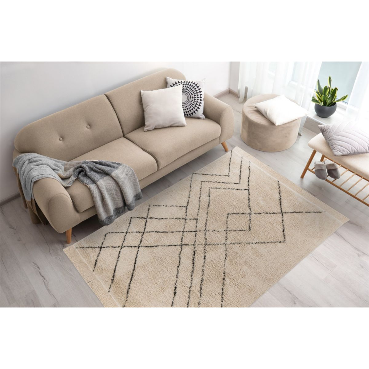 Mylen 625 Creme / Schwarz 200cm x 290cm Bild 2