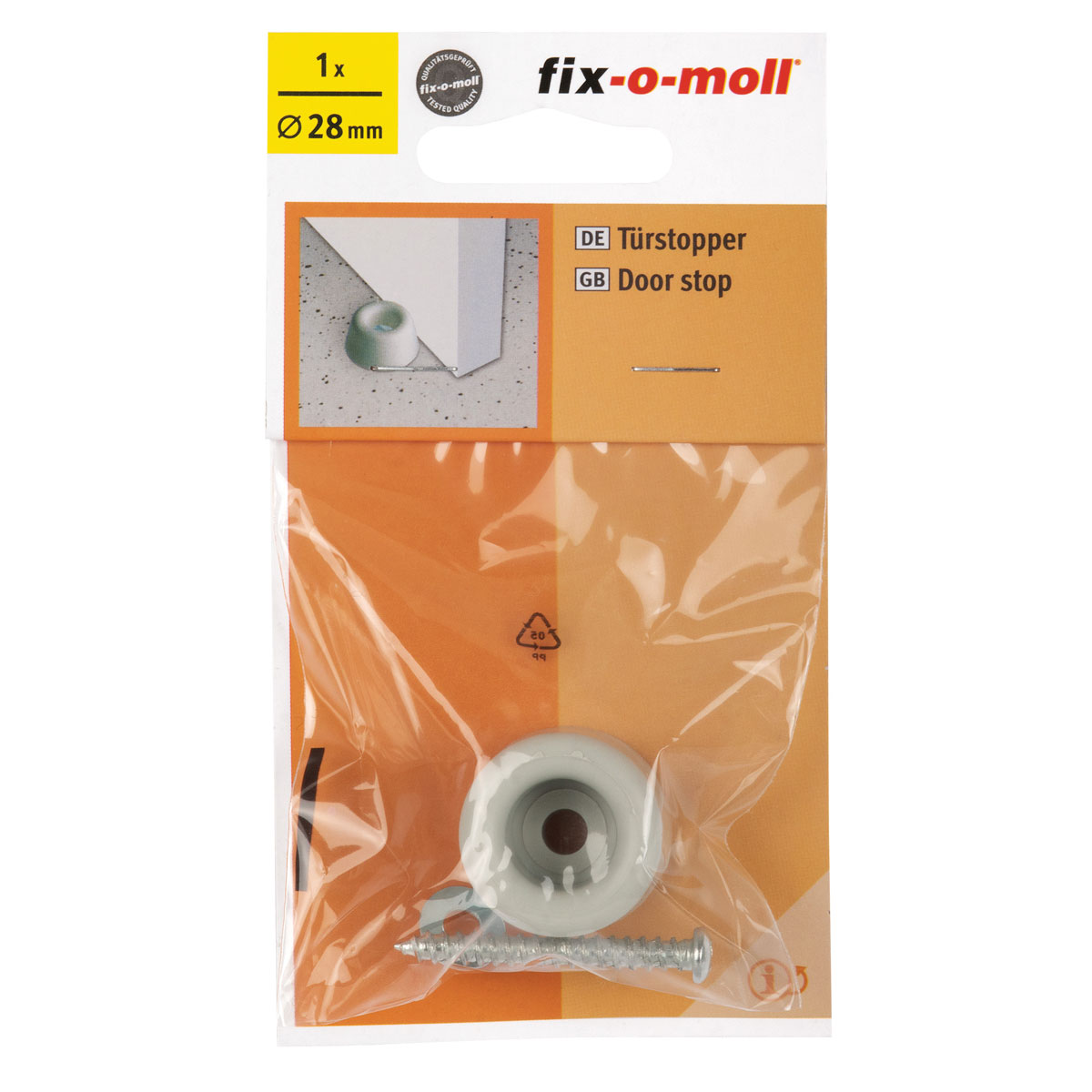 Suki Türstopper mit Schraube 2,5 cm hellgrau Bild 2