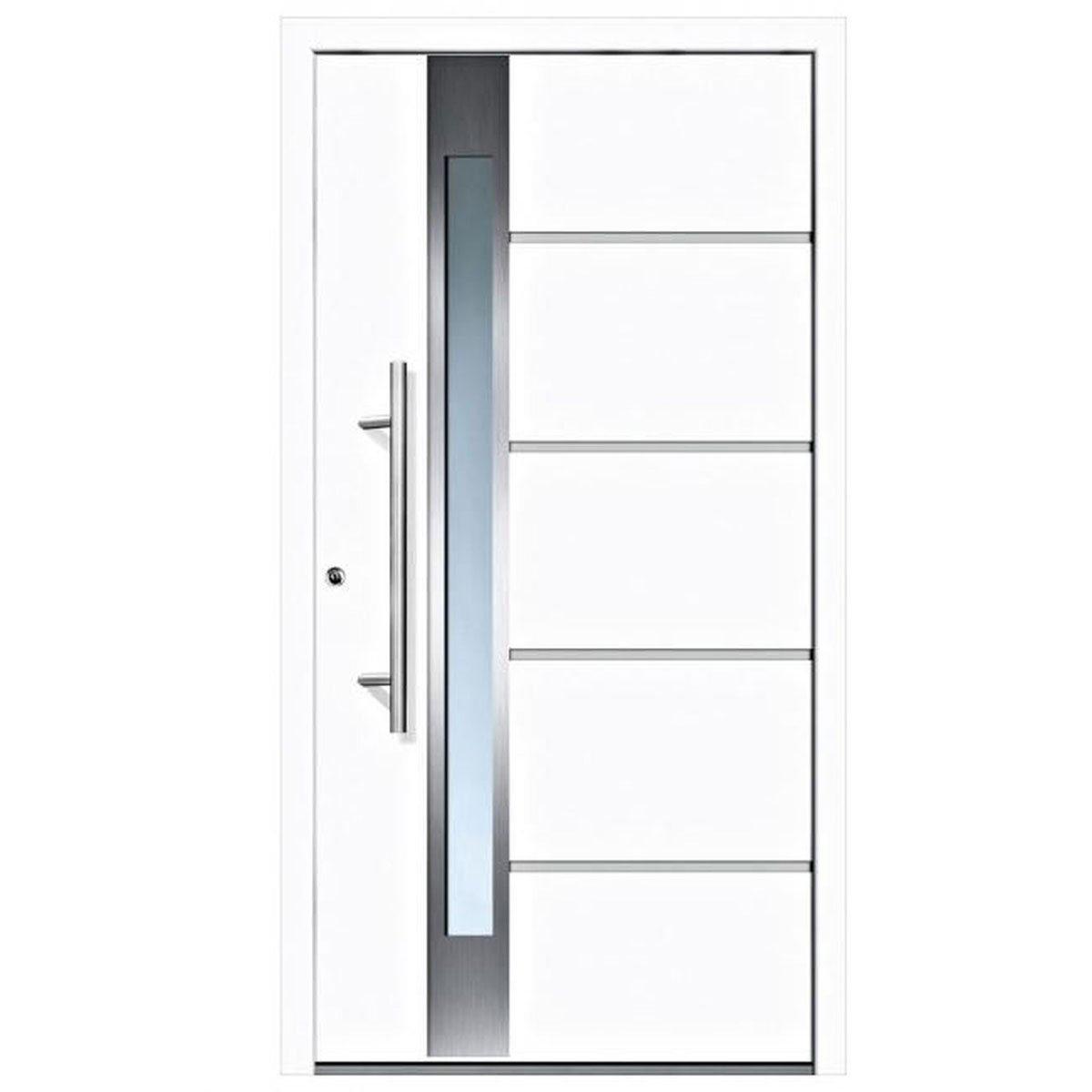 Aluminium-Sicherheitshaustür Rom Exklusiv 75 mm weiß 100 x 210 cm Anschlag links inkl Griffset