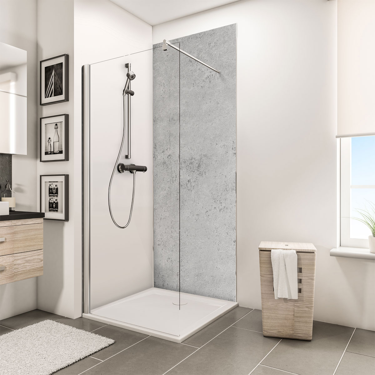 Schulte ExpressPlus Duschrueckwand DecoDesign Dekor Stein Grau hell 2550 x 1000