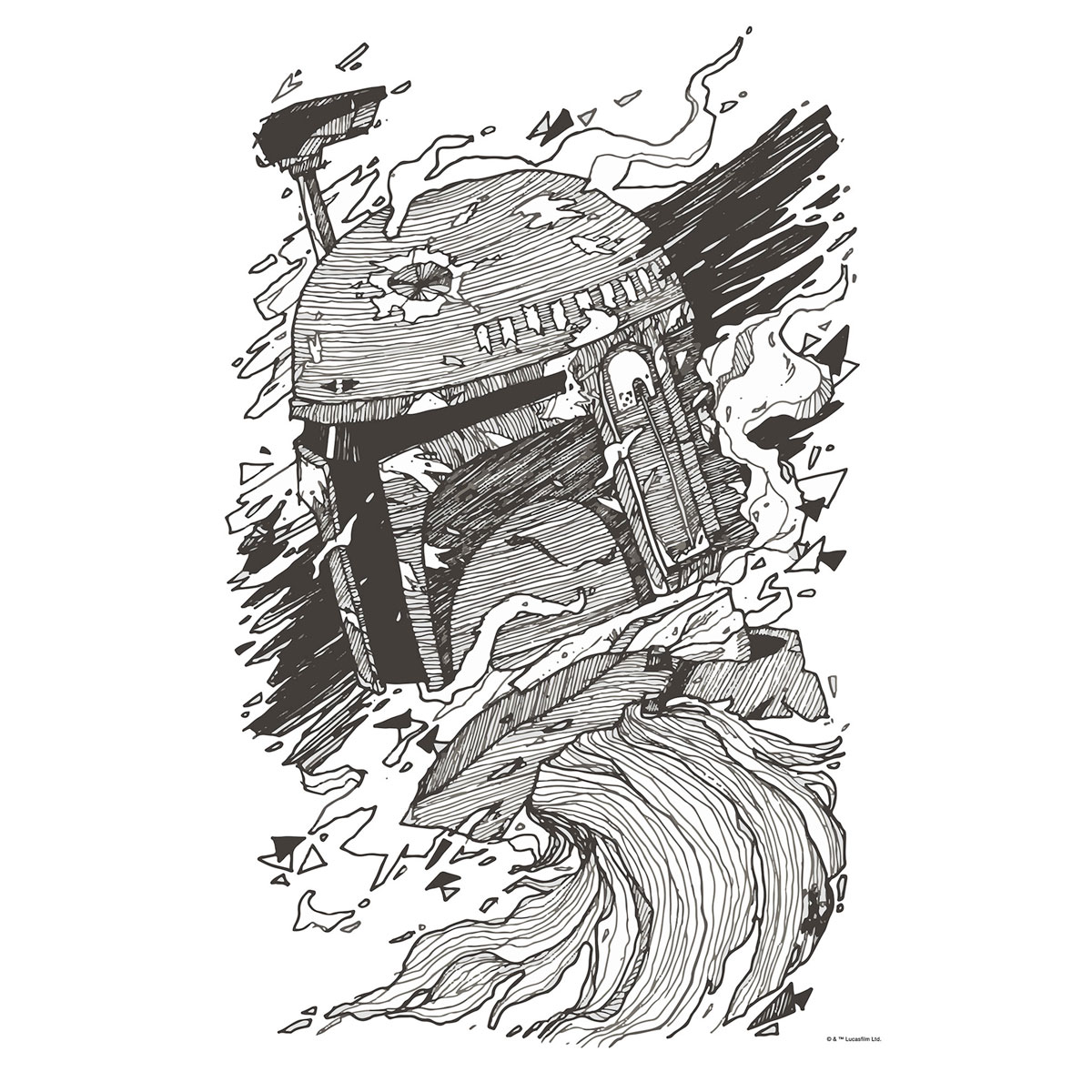 Komar  Wandbild Star Wars Boba Fett Drawing 30x40 cm Bild 2