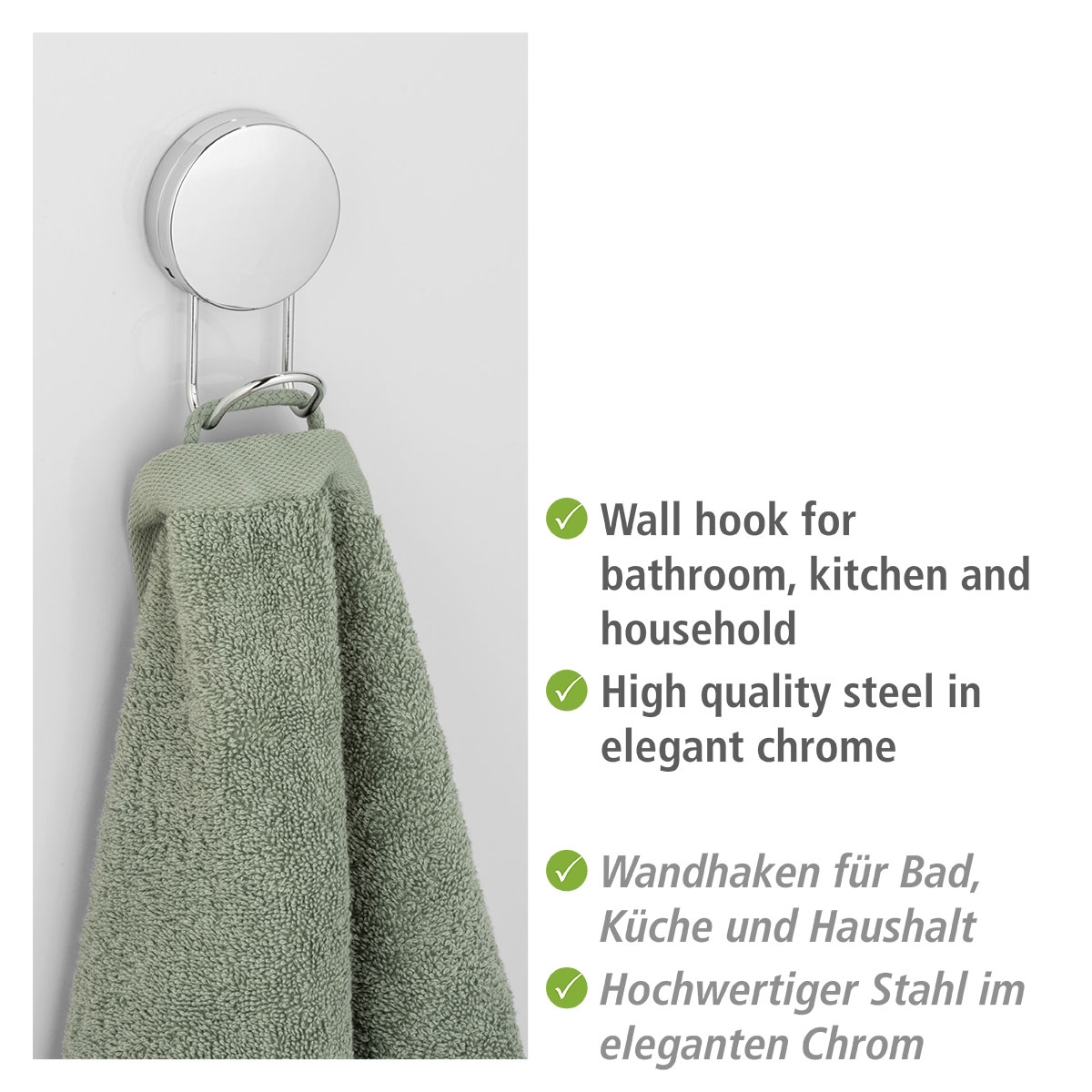 Wenko Wandhaken Osimo Befestigen ohne bohren Static-Loc Plus Bild 3