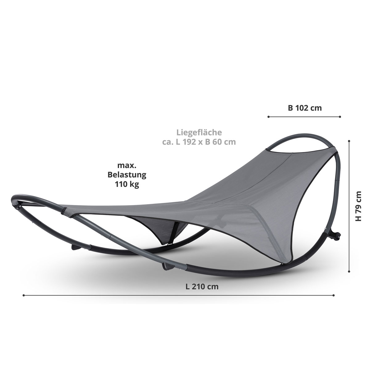 Leco Schaukel Liege Eni 210 x 102 x 79 cm Sonnenliege Gartenliege  Bild 6