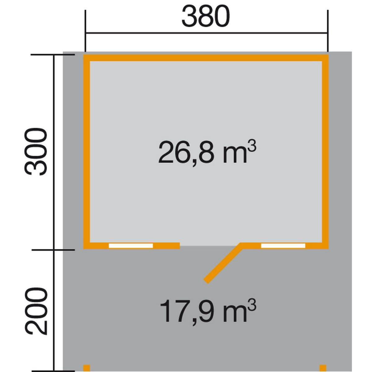 Weka Gartenhaus 135 A Größe 1/2 mit Vordach 460 x 510 x 262 cm Bild 3