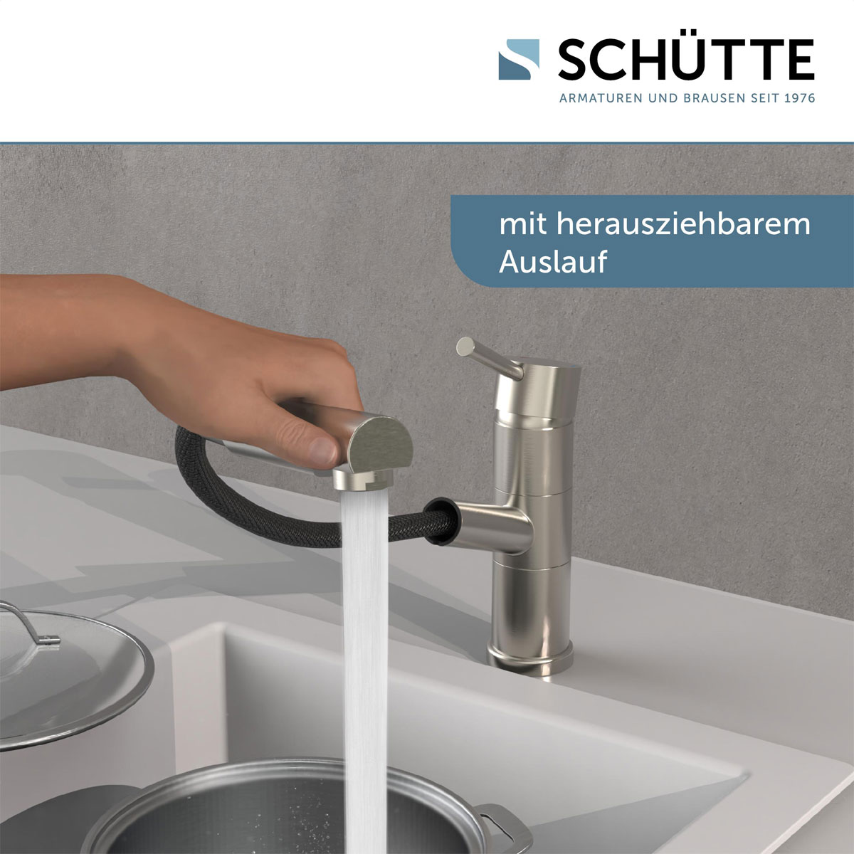 Schütte  Spültischarmatur „Unicorn“ Edelstahl mit Geschirrbrause Bild 6