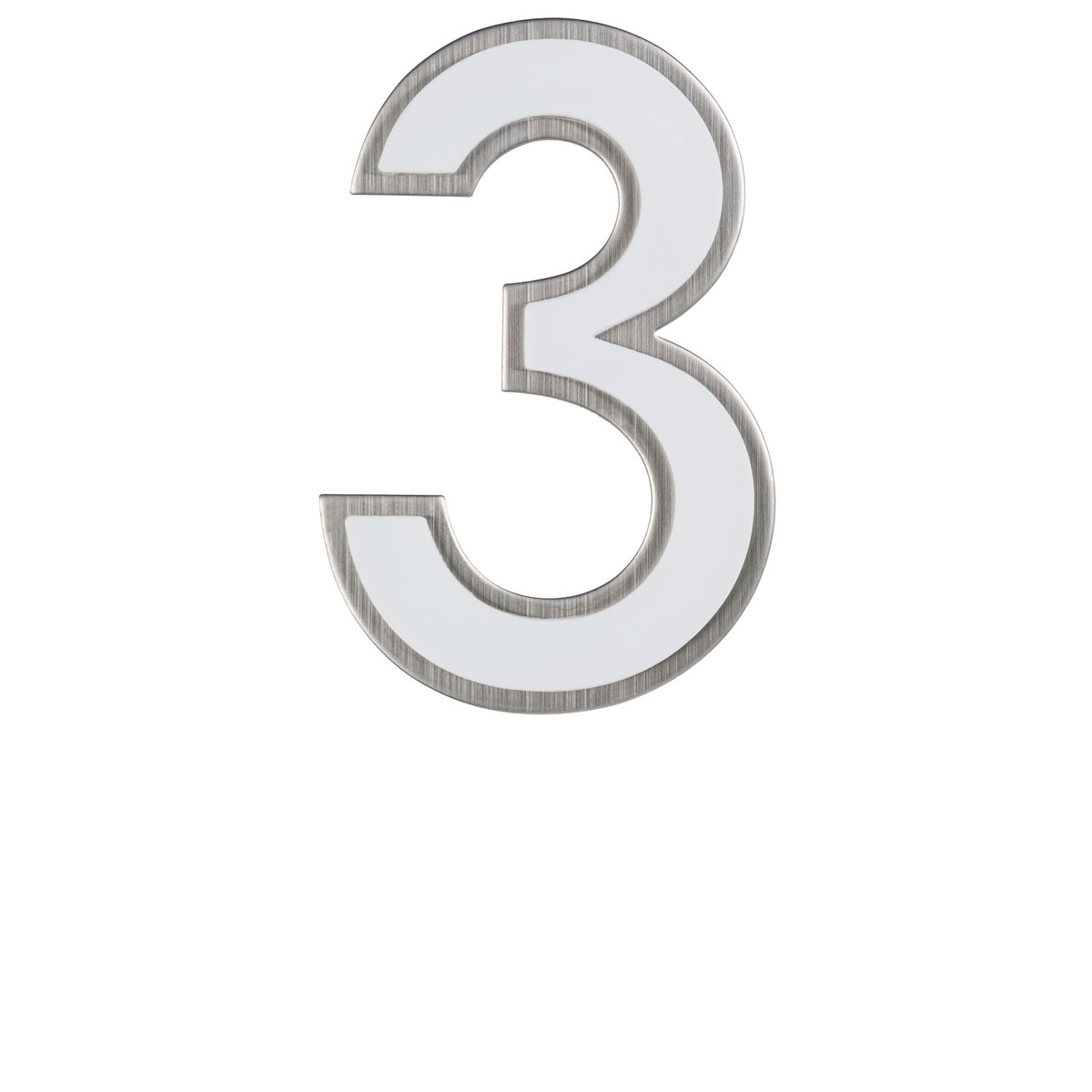 Alpertec Hausnummer 3 nachtleuchtend Edelstahl satiniert Bild 1