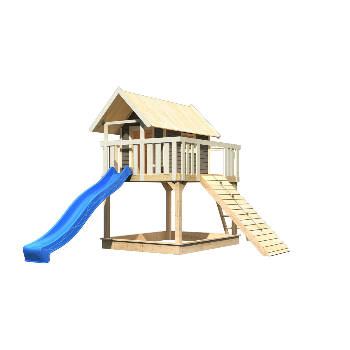 Karibu Fidel inklusive  Rampe terragrau Rutsche blau Bild 4